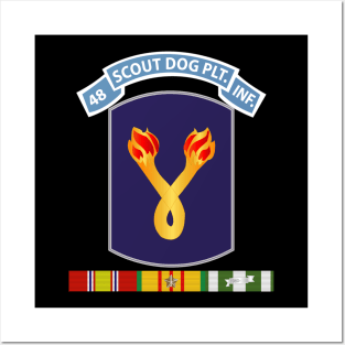 48th Inf Scout Dog Plt Tab - 196th Inf Bde w VN SVC wo Txt Posters and Art